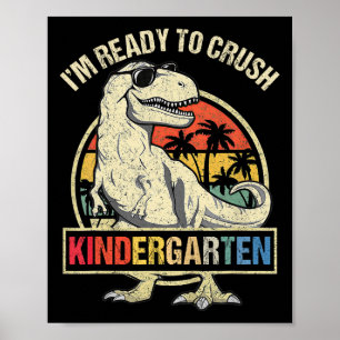 Jag är redo att krossa dinosauriepojkar i förskole poster