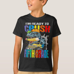 Jag är Redo att krossa femte Klass Dinosaur TRex T Shirt