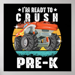 Jag är Redo att krossa förk Monster Lastbil Back S Poster