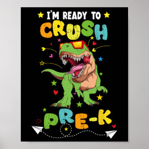 Jag är redo att krossa förK T Rex Dinosaur tillbak Poster