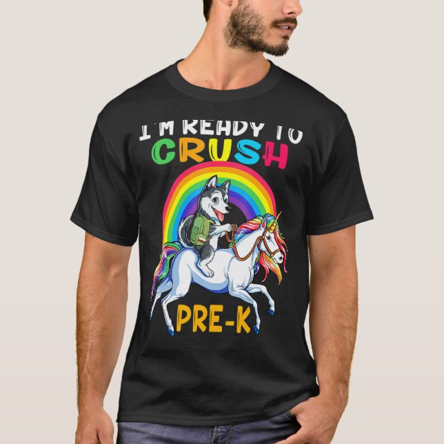 Jag är Redo att krossa förkrossa Husky Riding Unic T Shirt (Framsida)