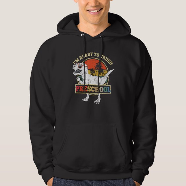 Jag är redo att krossa förskole-dinosaurien Rex ti Hoodie (Framsida)