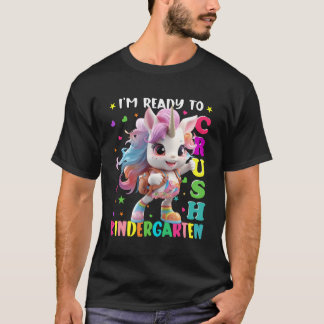Jag är redo att krossa förskole enhörning tillbaka t shirt