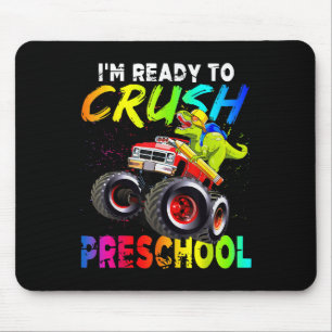 Jag är redo att krossa förskole monstertruck dinos musmatta