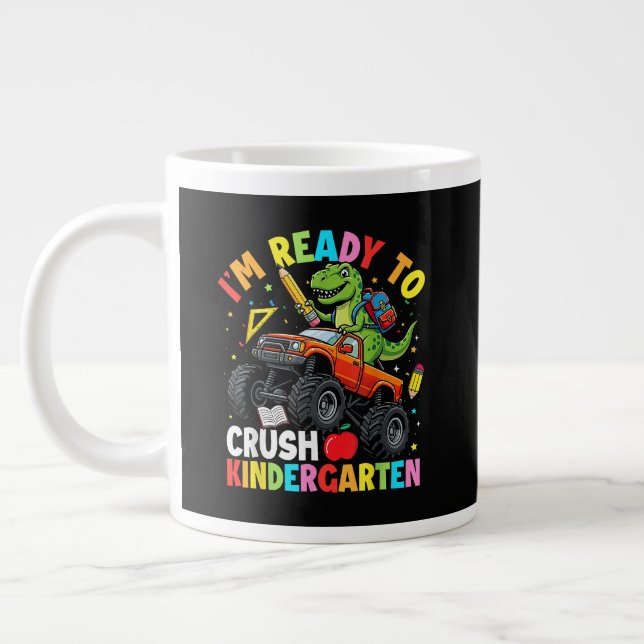 Jag är redo att krossa förskoleklassens första dag jumbo mugg (Vänster)