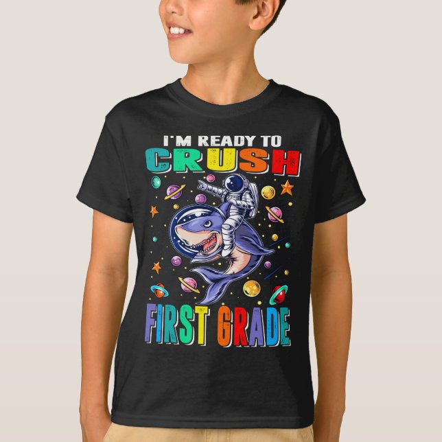 Jag är Redo att krossa första Klass Astronaut Ridi T Shirt (Framsida)