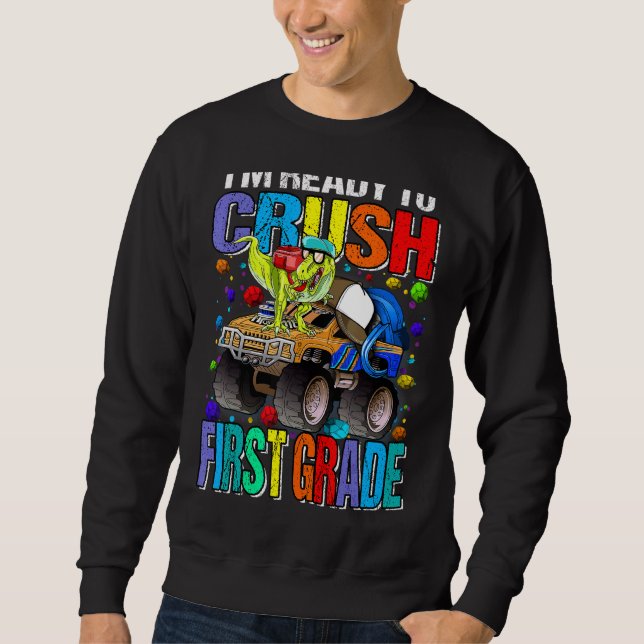 Jag är Redo att krossa första Klass Monster Lastbi Lång Ärmad Tröja (Framsida)
