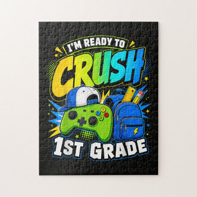 Jag är redo att krossa första klassens skolstart pussel (Vertikal)