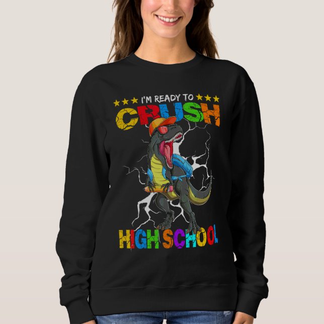 Jag är redo att krossa High School Rex Dinosaur Ba T Shirt (Framsida)