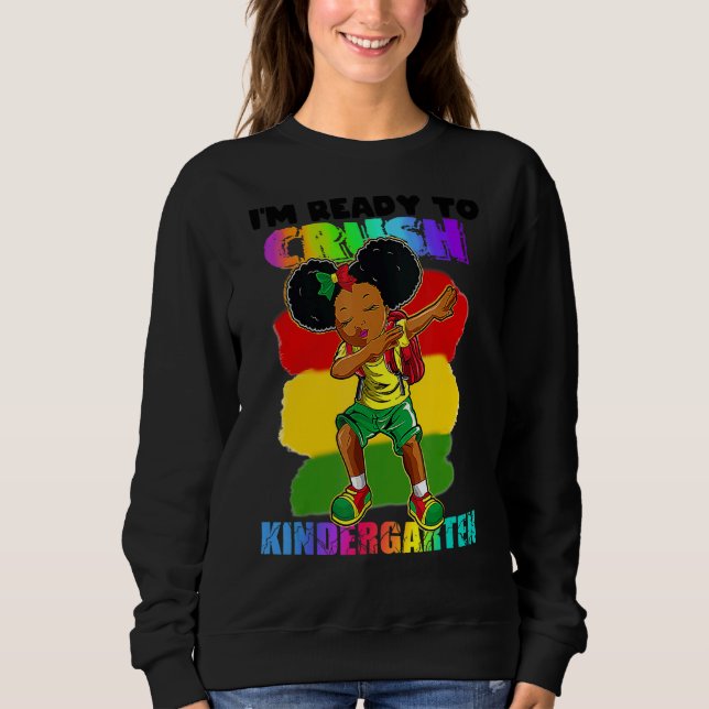 Jag är Redo att krossa Kinder Garten Black Girl Af T Shirt (Framsida)