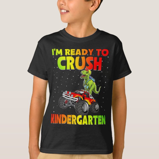 Jag är Redo att krossa KINDERGARTEN Back to school T Shirt (Framsida)