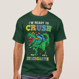 Jag är Redo att krossa Kindergarten Dino tillbaka T Shirt
