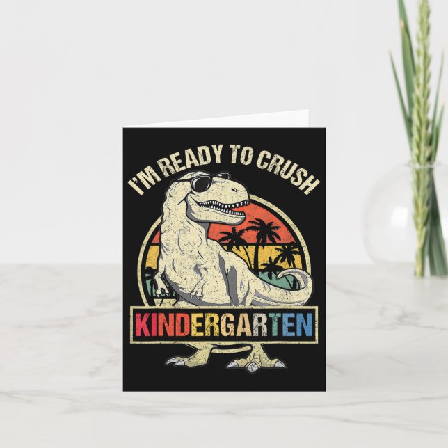 Jag är Redo att krossa Kindergarten Dinosaur Boys  Kort (Framsida)