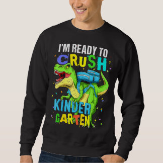 Jag är Redo att krossa Kindergarten Dinosaur tillb Lång Ärmad Tröja