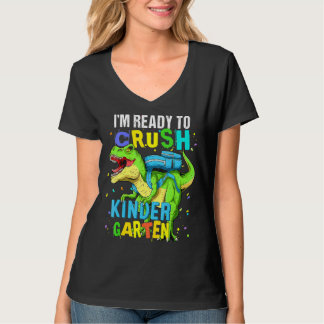 Jag är Redo att krossa Kindergarten Dinosaur tillb T Shirt