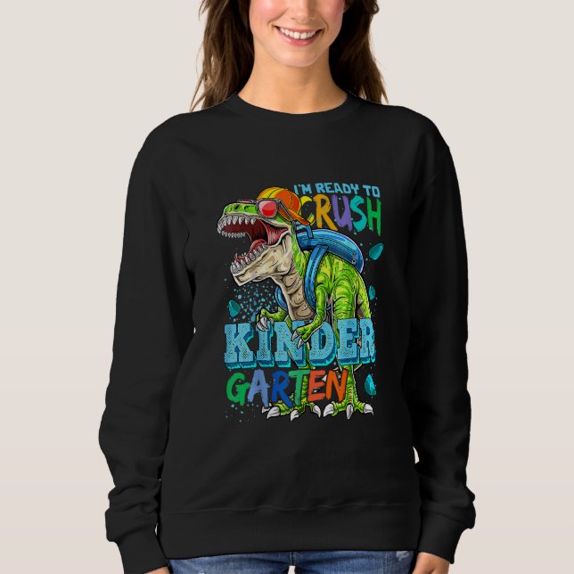 Jag är Redo att krossa Kindergarten Dinosaur tillb T Shirt (Framsida)