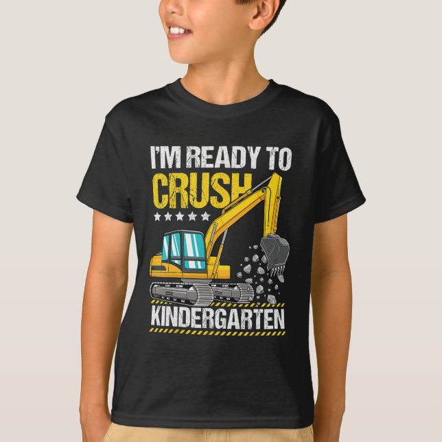 Jag är Redo att krossa Kindergarten-konstruktionsf T Shirt (Framsida)