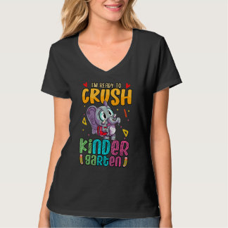 Jag är Redo att krossa Kindergarten med elefanthug T Shirt