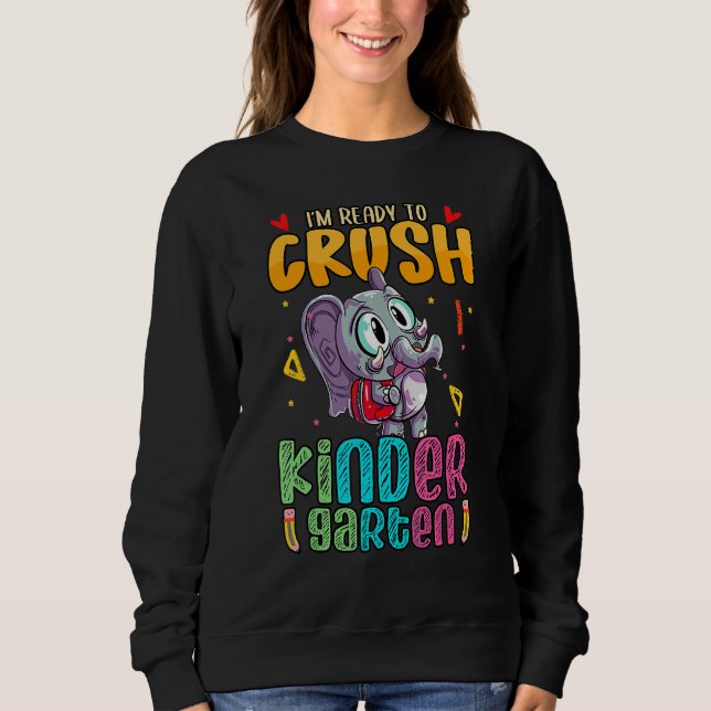 Jag är Redo att krossa Kindergarten med elefanthug T Shirt (Framsida)