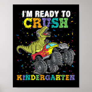 Jag är Redo att krossa Kindergarten Monster Lastbi Poster