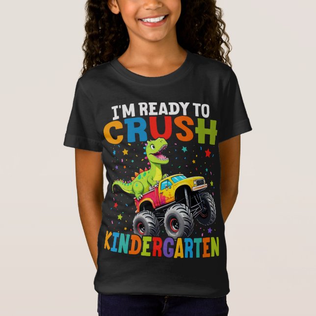 Jag är Redo att krossa Kindergarten T Rex Dinosaur T Shirt (Framsida)