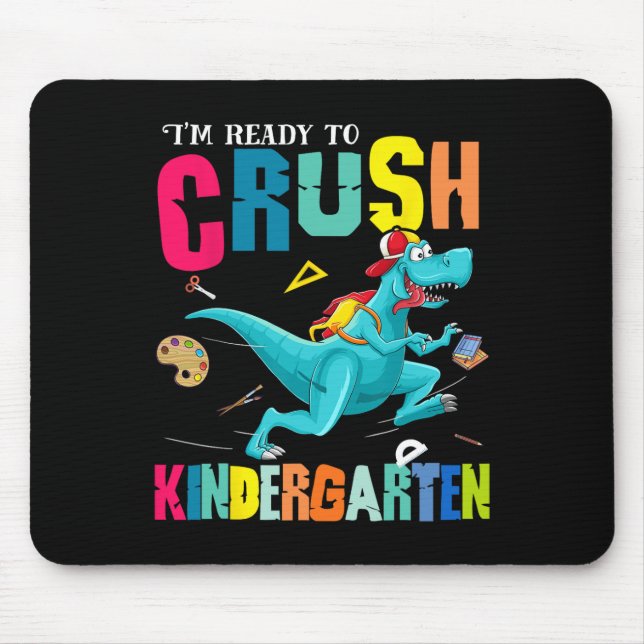 Jag är redo att krossa Kindergartens Dinosaur Byck Musmatta (Framsidan)