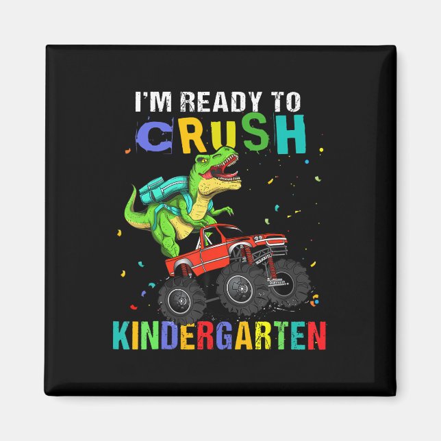 Jag är redo att krossa Kindergartens dinosaurie Ck Magnet (Framsidan)