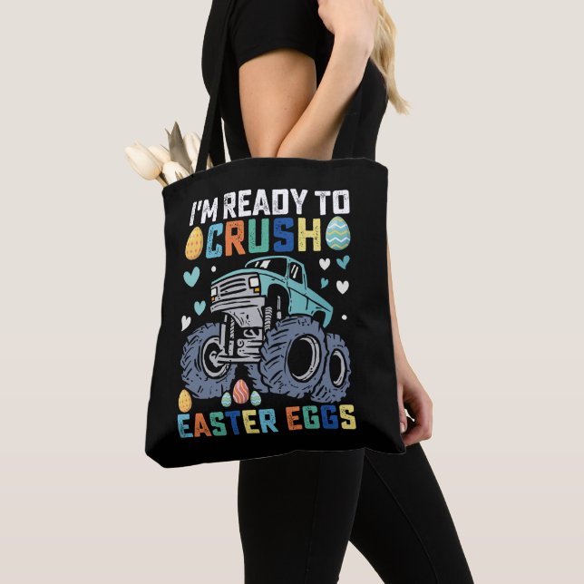 Jag är redo att krossa påskägg monstertruck tygkasse (Närbild)