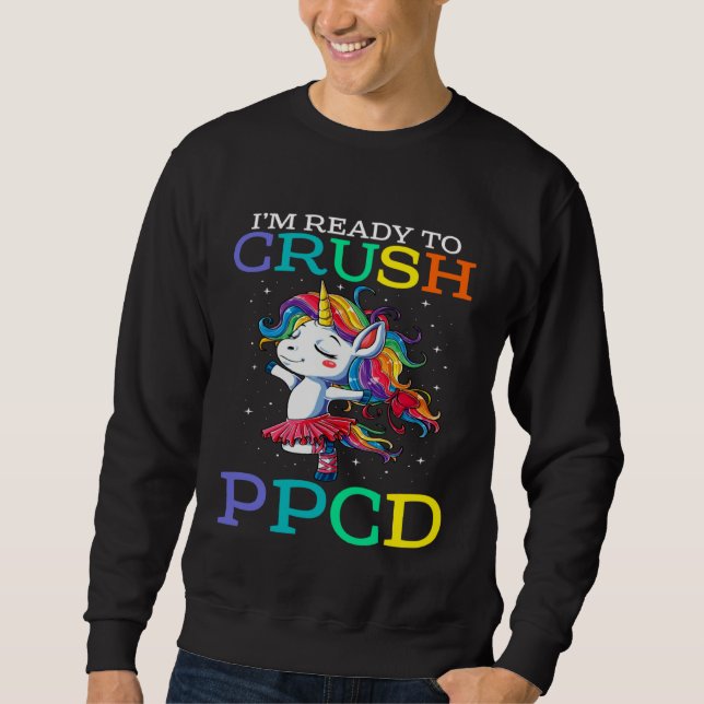 Jag är redo att krossa PPCD enhörning Lång Ärmad Tröja (Framsida)