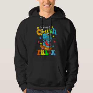 Jag är redo att krossa Pre K Dinosaur Tillbaka til Hoodie