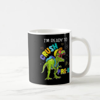 Jag är redo att krossa Pre K Dinosaurie T Rex 1:a Kaffemugg