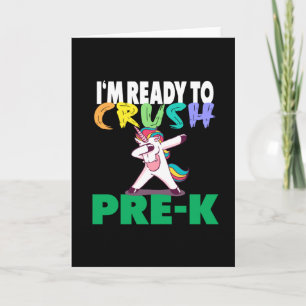 Jag är redo att krossa Pre-K Unicorn Dabbing Kort