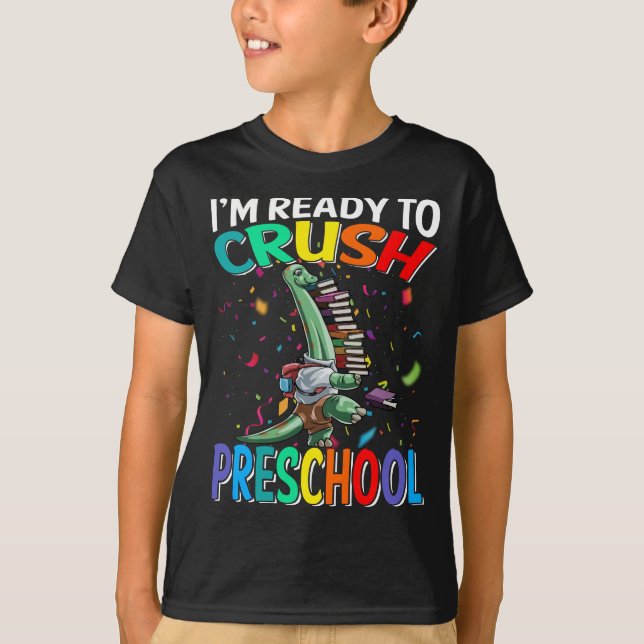 Jag är Redo att krossa Preschool Brachiosaurus T Shirt (Framsida)