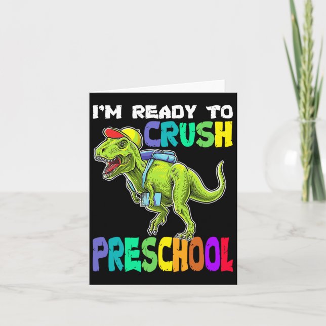 Jag är Redo att krossa Preschool Dinosaur Ck till  Kort (Framsida)