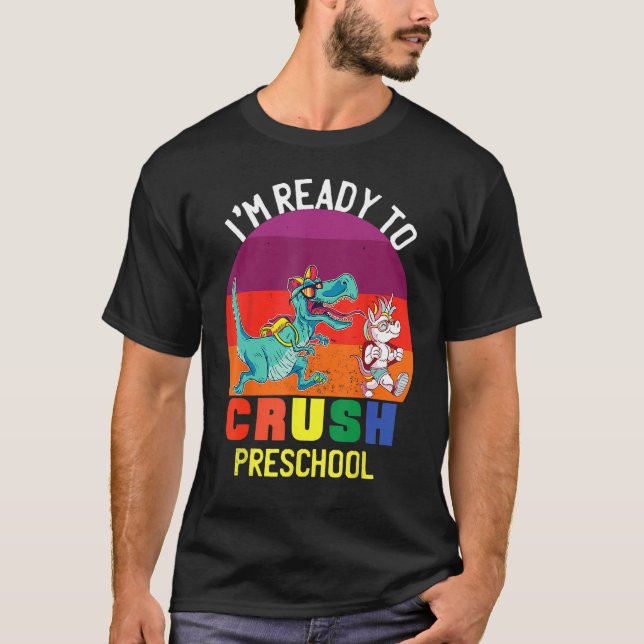 Jag är Redo att krossa Preschool Dinosaur Kids til T Shirt (Framsida)