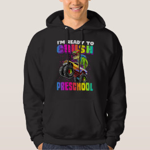 Jag är Redo att krossa Preschool Dinosaur Lastbil Hoodie