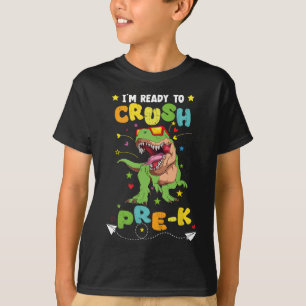 Jag är Redo att krossa Preschool Dinosaur tillbaka T Shirt