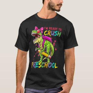 Jag är Redo att krossa Preschool Pre K Rex Dino Ho T Shirt
