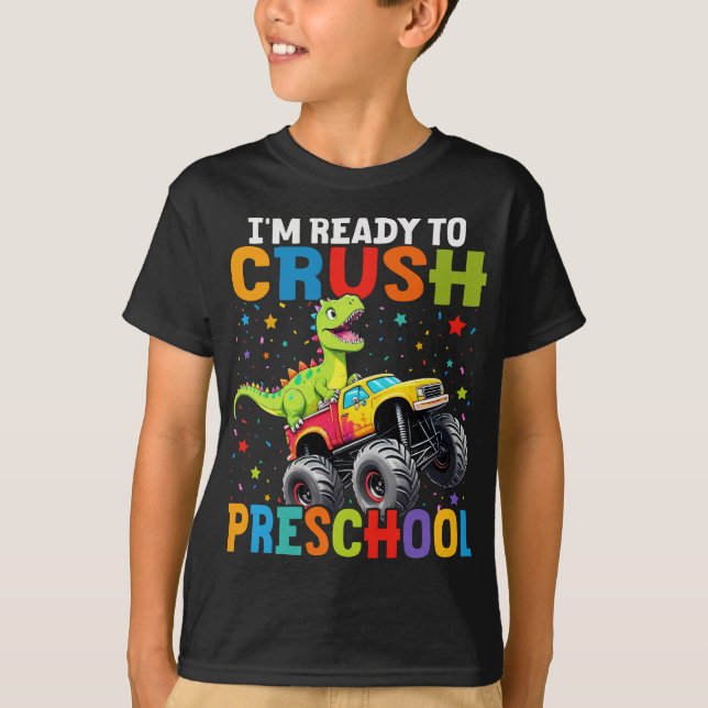 Jag är Redo att krossa Preschool T Rex Monster Las Shirt (Framsida)
