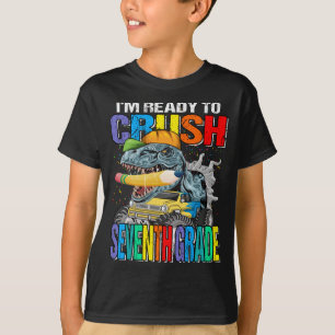 Jag är Redo att krossa sjunde Klass Dinosaur TRex T Shirt