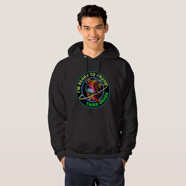 Jag är redo att krossa tredje klass hoodie (Hel framsida)