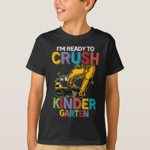 Jag är Redo Crush Kindergarten Construction Fordon T Shirt