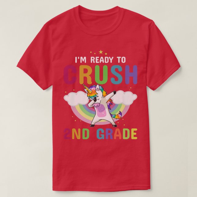 Jag är Redo till Crush 2nd Klass Back to school Un T Shirt (Design framsida)