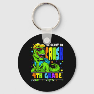 Jag är Redo till Crush 4:e Klass Dinosaur 1:a dage Nyckelring