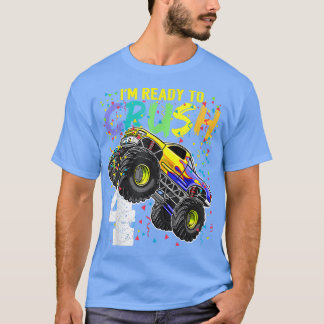Jag är Redo till Crush 4 Monster Lastbil 4e födels T Shirt