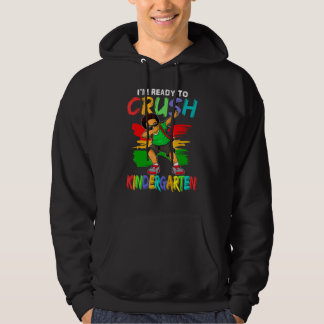 Jag är Redo till Crush Kindergarten Black Dab Boys Hoodie