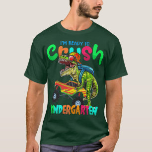 Jag är Redo till Crush Kindergarten Lastbil Dinosa T Shirt