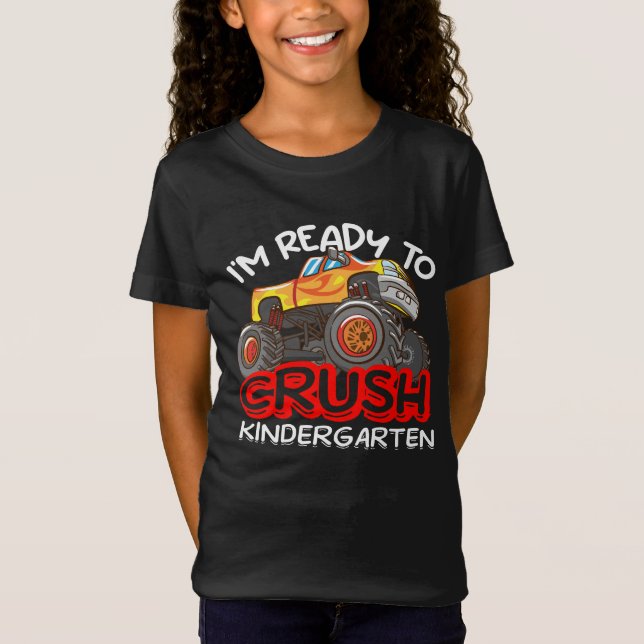 Jag är Redo till Crush Kindergarten Monster Lastbi T Shirt (Framsida)