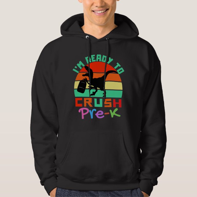 JAG ÄR REDO TILL CRUSH PRE-K - COOLA DINOSAUR HOODIE (Framsida)
