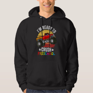 Jag är Redo till Crush Preschool Dinosaur Monster Hoodie